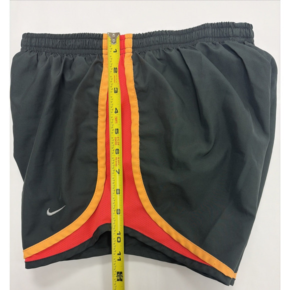Nike Dri-Fit Tempo Running Shorts Large 12-14 Gray & Orange Trim Athletic - Picture 8 of 9